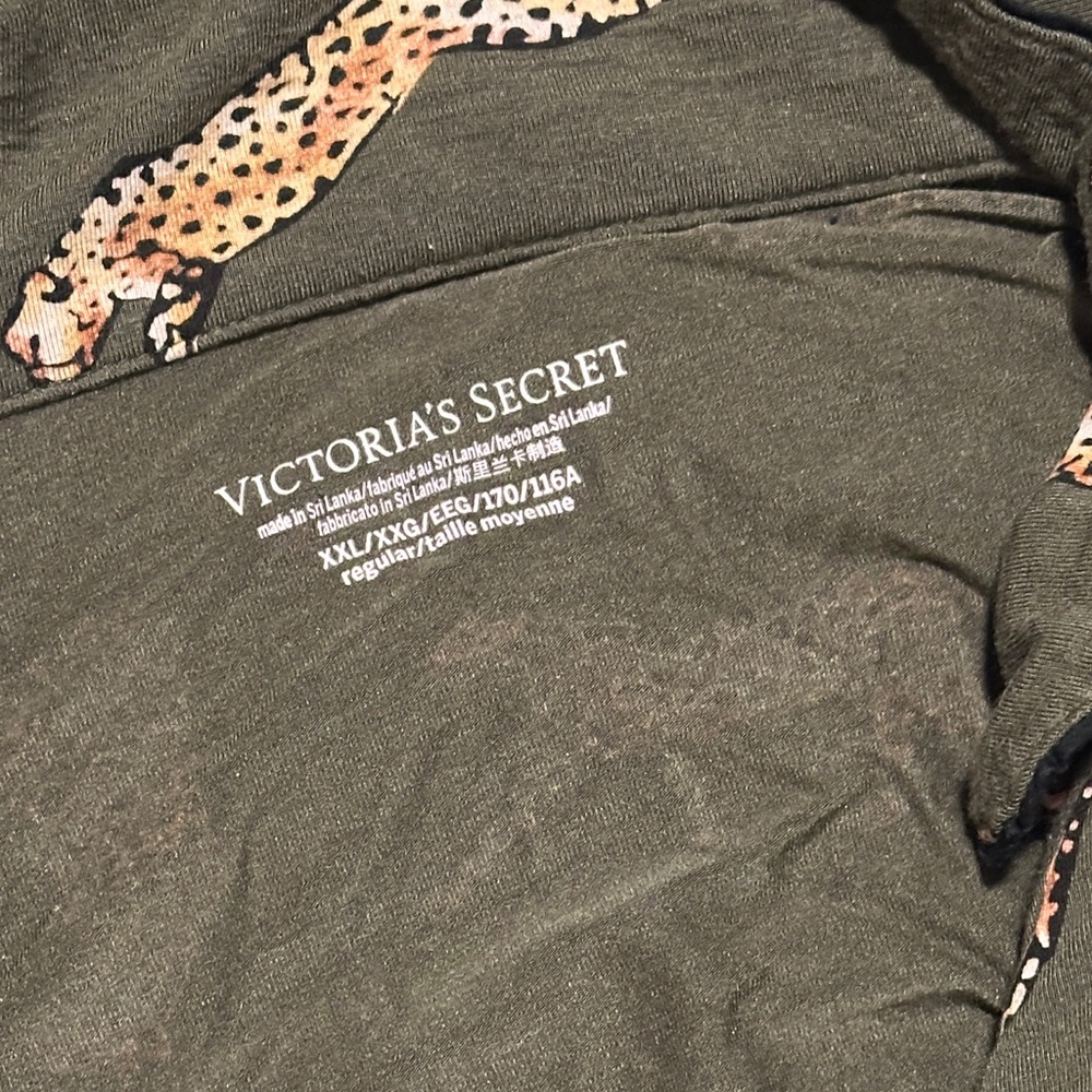 Victorias Secret Modal Pajama Set- XXL Olive Green Leopard - Picture 2 of 4